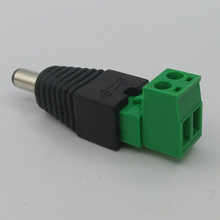 DC监控电源弯公接头L型 5.5*2.1mm 免焊接绿色端子