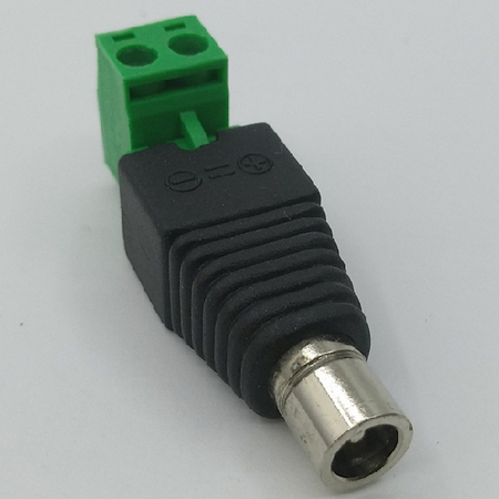 DC监控电源弯母接头L型 5.5*2.1mm 免焊接绿色端子