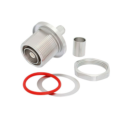 7-16 DIN Female Bulkhead Connector Crimp Solder 1