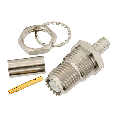 Mini UHF Female Bulkhead Connector Crimp Solder1