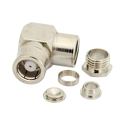 75 Ohm SMB Plug Right Angle Connector Clip Solder 1
