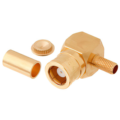 75 Ohm SMB Plug Right Angle Connector Crimp Solder 1