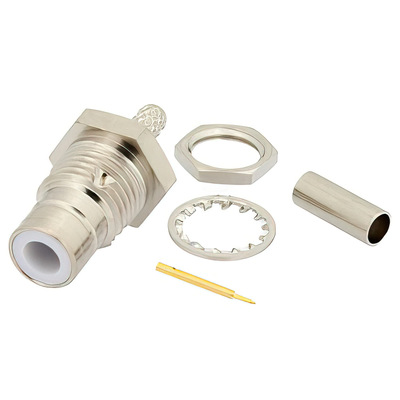 75 Ohm SMB Jack Bulkhead Mount Connector Crimp Solder1