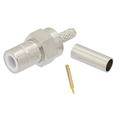 75 Ohm SMB Jack Connector Crimp Solder 3