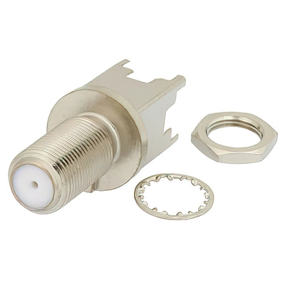 75 Ohm F Female Bulkhead Mount Connector Solder 2