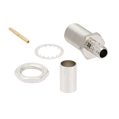 75 Ohm F Female Bulkhead Mount Connector Crimp Solder5