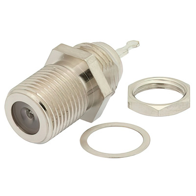 75 Ohm F Female Bulkhead Mount Connector Solder1