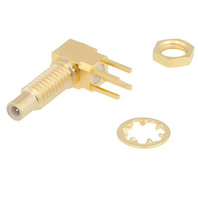 SSMC Jack Right Angle Bulkhead Mount Connector Solder 3