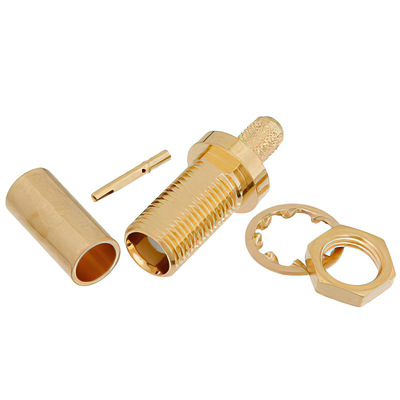 MCX Jack Bulkhead Connector Crimp Solder1