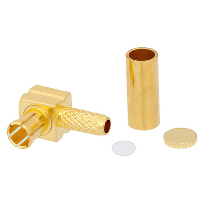 75 Ohm MCX Plug Right Angle Push Connector Crimp Solder1