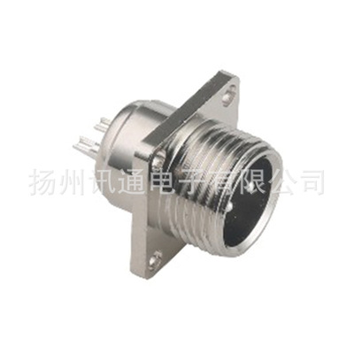 GX12M front mounting four flange male sockets XT-GX12M 006