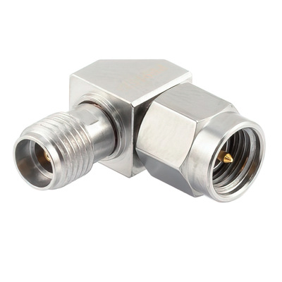 3.5mm 公头转 3.5mm 母头斜接直角适配器1