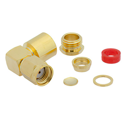 RP SMA 公直角连接器夹焊料2