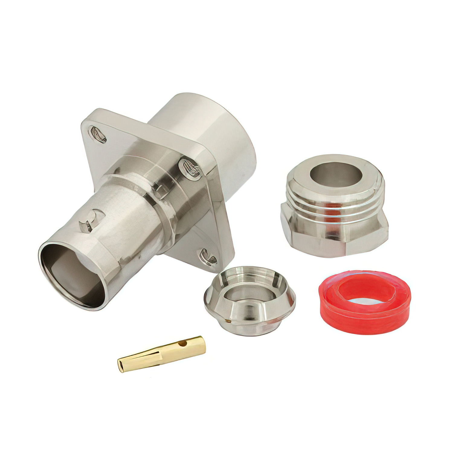 BNC Female Connector Clip Weld 4 Hole Flange1